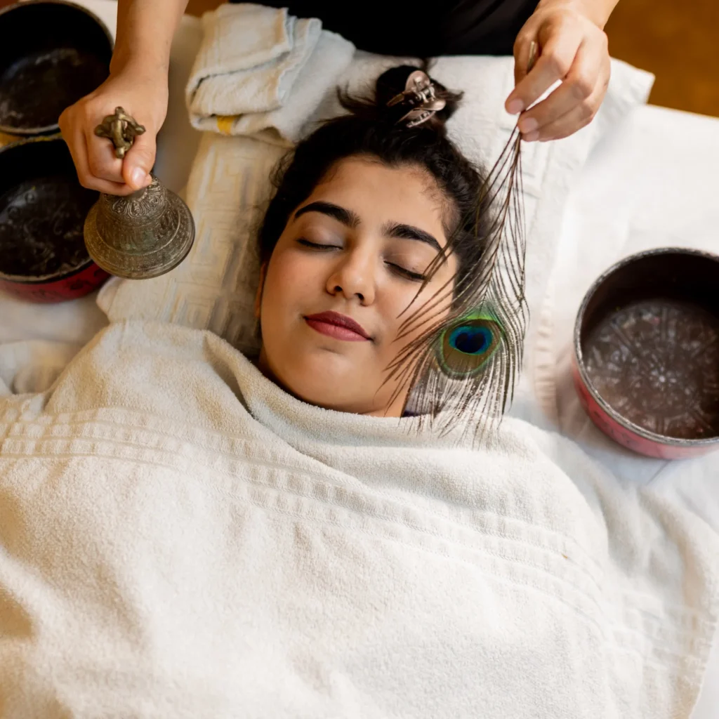 Peaceful sound therapy session
